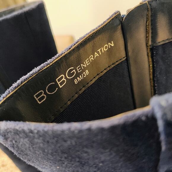 BCBG Generation blue suede wedges knee hight Boots - Picture 8 of 12